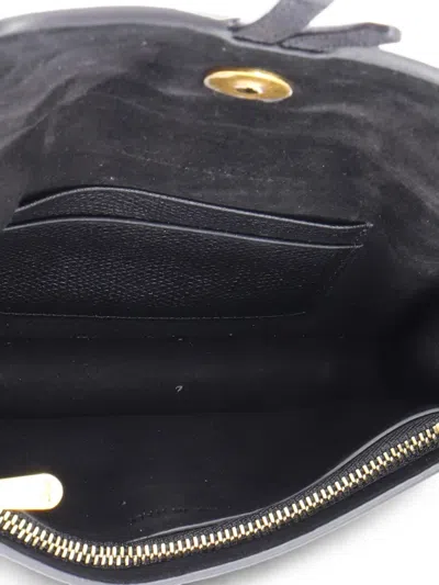 Pre-owned Dior Saddle Rectangular Leather Belt Bag In Black