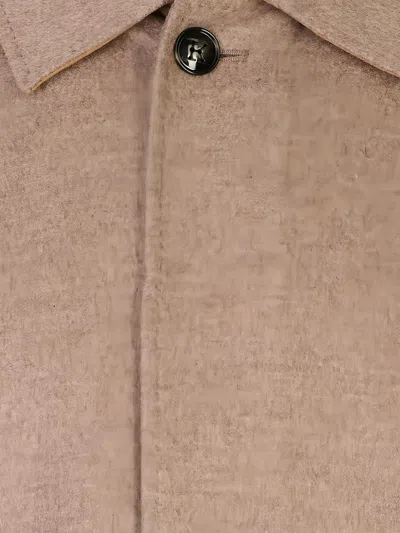 Kiton Concealed-front Coat In Neutral