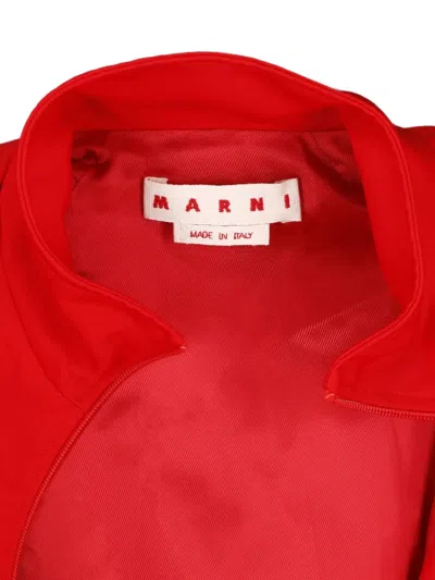 Marni Zip-up Jacket In Virgin Wool In Red