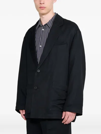 Ssstein Single-breasted Twill Jacket In Black