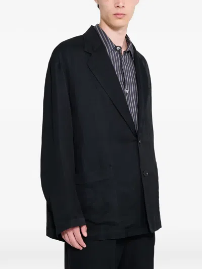 Ssstein Single-breasted Twill Jacket In Black
