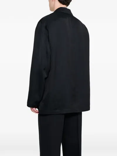Ssstein Single-breasted Twill Jacket In Black