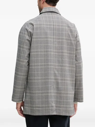 Barbour Roking Check-pattern Single-breasted Coat In Gray