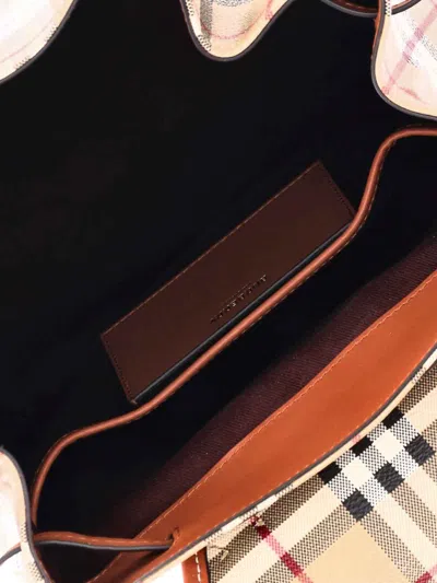 Burberry Check Backpack In Sand