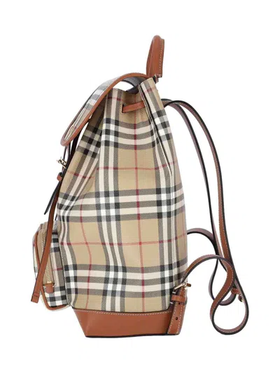 Burberry Check Backpack In Sand