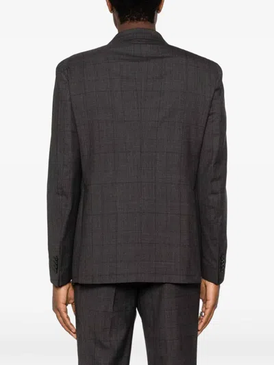 Tagliatore Stripe-pattern Double-breasted Suit In Black