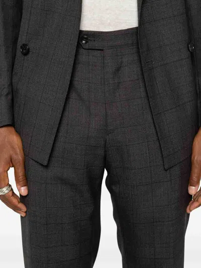 Tagliatore Stripe-pattern Double-breasted Suit In Black
