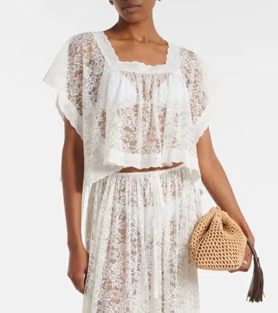 Doen Dôen Vennette Cropped Lace Top In Multi