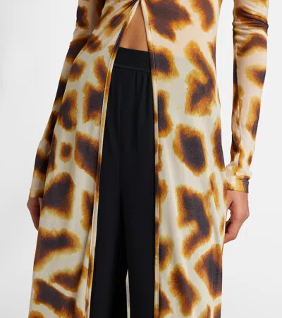 Christopher Esber Printed Jersey Top In Nude
