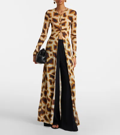 Christopher Esber Printed Jersey Top In Nude