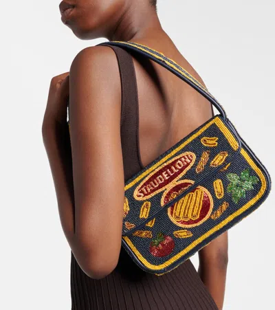 Staud Tommy Small Beaded Shoulder Bag In Multi