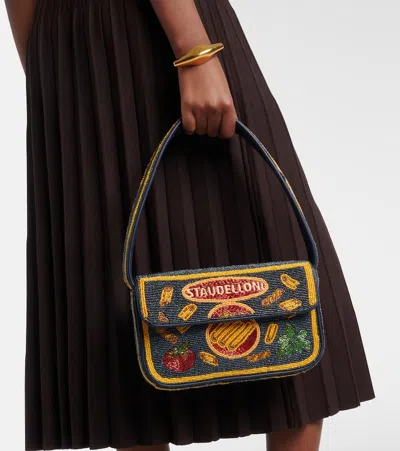 Staud Tommy Small Beaded Shoulder Bag In Multi