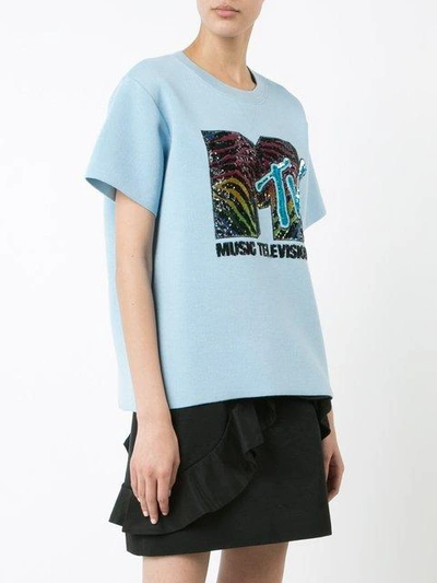 Shop Marc Jacobs Mtv Branded T-shirt In Blue