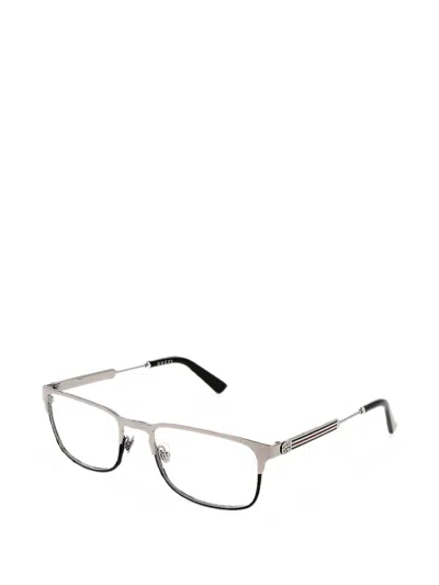 Gucci Rectangle-frame Glasses In Metallic