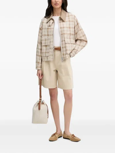 Barbour Myshall Spread-collar Cropped Jacket In Brown