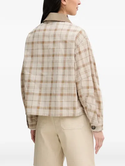 Barbour Myshall Spread-collar Cropped Jacket In Brown
