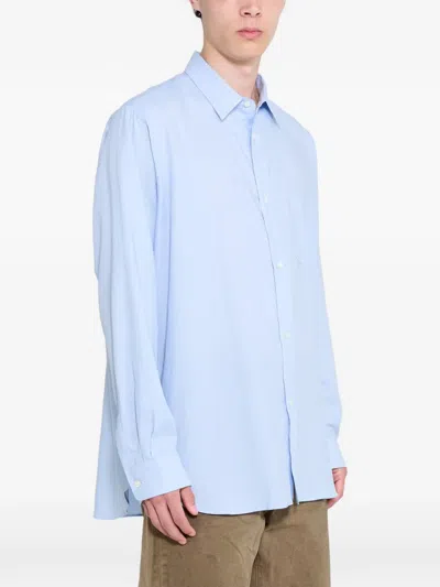 Ssstein Oversized Placket Shirt In Blue