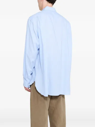 Ssstein Oversized Placket Shirt In Blue