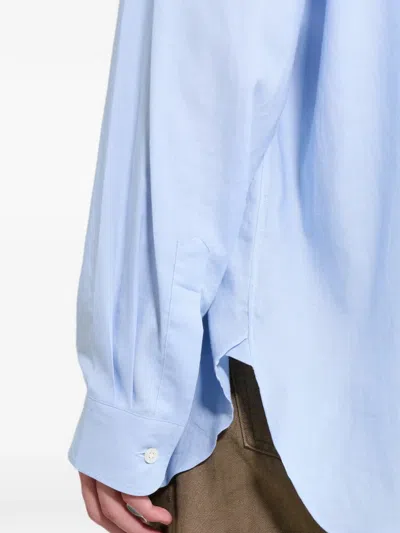 Ssstein Oversized Placket Shirt In Blue