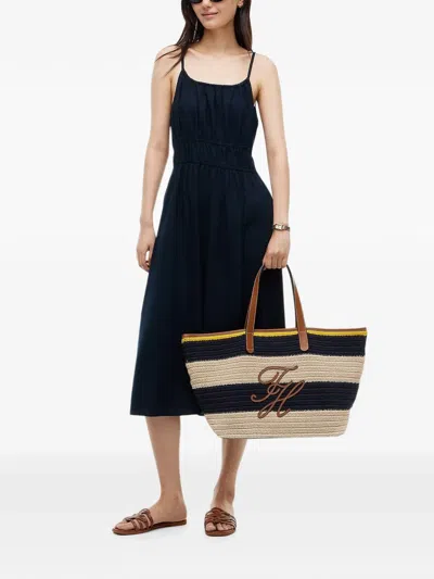 Tommy Hilfiger Stripe-pattern Logo-patch Tote Bag In Multi