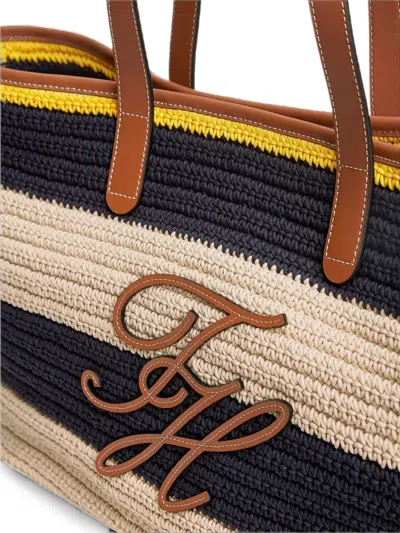 Tommy Hilfiger Stripe-pattern Logo-patch Tote Bag In Multi