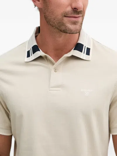 Barbour Callington Check-pattern Polo Shirt In Neutral