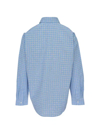 Mardi Mercredi Check-pattern Logo-embroidered Shirt In Blue