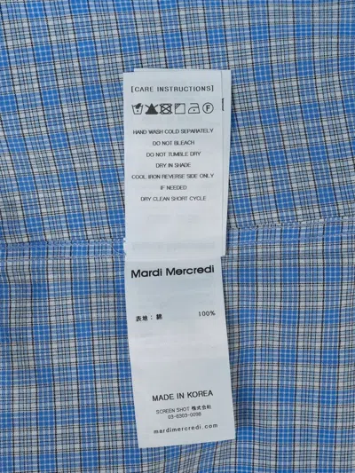 Mardi Mercredi Check-pattern Logo-embroidered Shirt In Blue