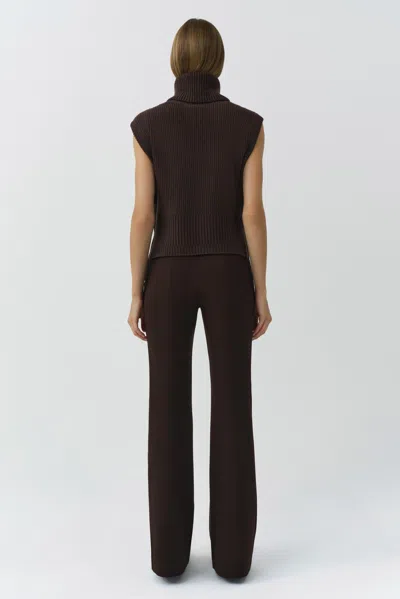 Simkhai Maple Turtleneck Ribbed Top In Brown