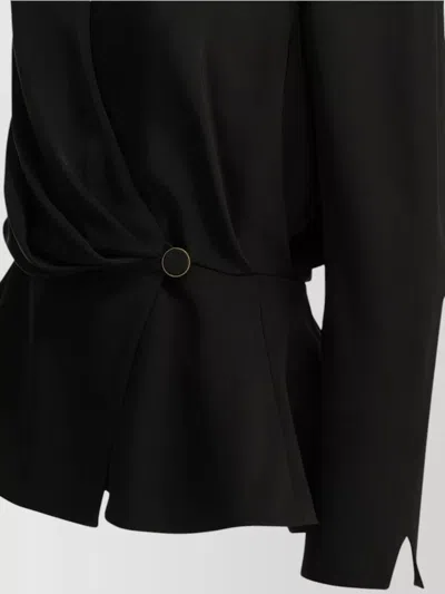 Chloé Draped Top Gold Tone Hardware Peplum In Purple