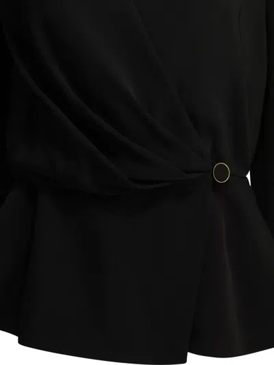 Chloé Draped Top Gold Tone Hardware Peplum In Purple