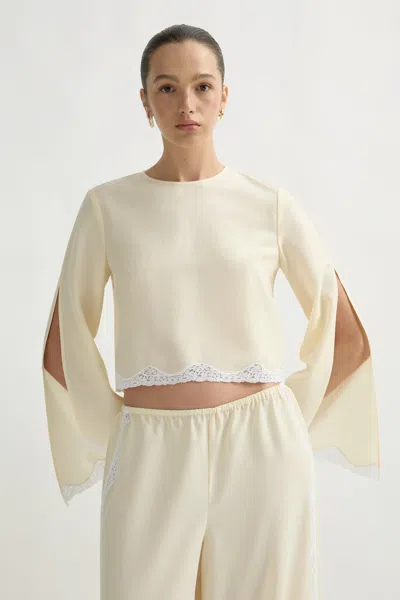 Posse Tabitha Long Sleeve Blouse In Buttermilk