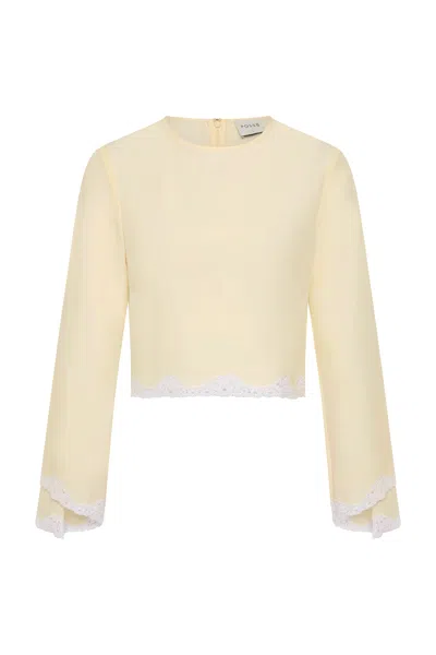 Posse Tabitha Long Sleeve Blouse In Buttermilk