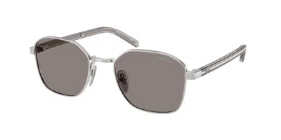 Prada Geometric-frame Sunglasses In Silver