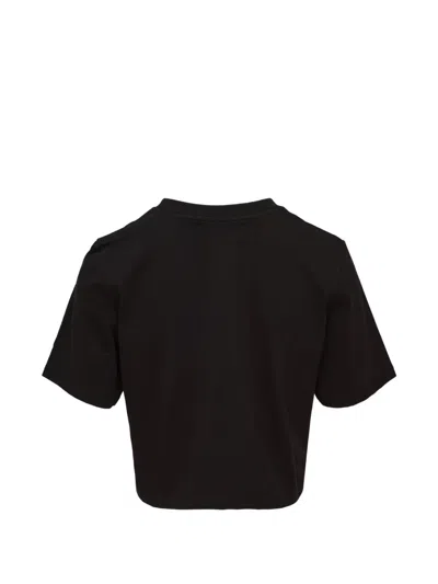 Mardi Mercredi Cropped Basic T-shirt Flowermardi In Black