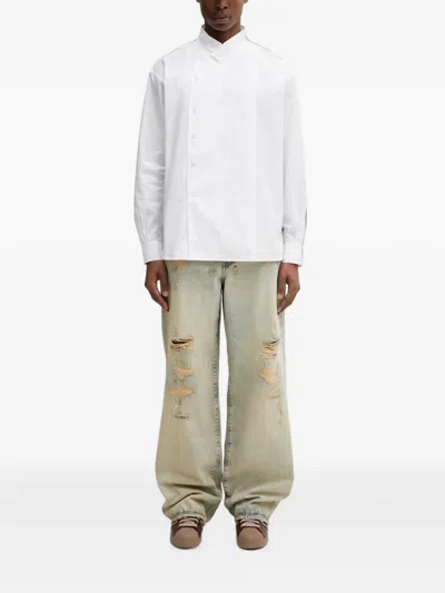 Kenzo Distressed Bleached-effect Jeans In Blue