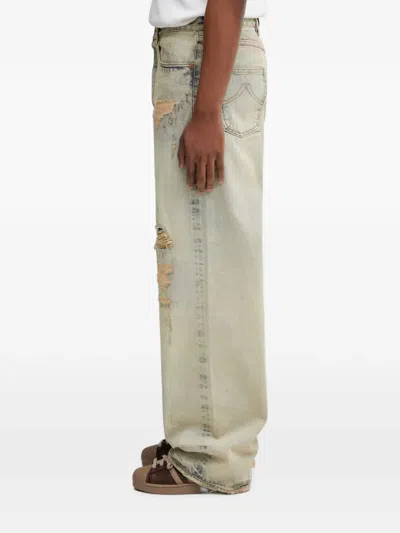 Kenzo Distressed Bleached-effect Jeans In Blue