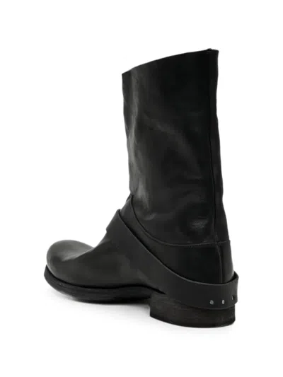 Ma+ Buckle-strap Biker Boots In Black