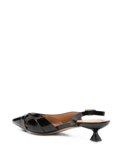 Keys Crossover-strap Slingback Pumps In Black