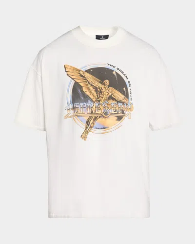 Represent White Crew Neck T-shirt With Graphic Print On Front And Back In Cotton Man In White