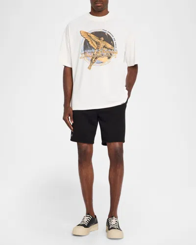 Represent White Crew Neck T-shirt With Graphic Print On Front And Back In Cotton Man In White