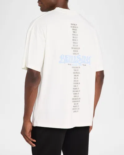Represent White Crew Neck T-shirt With Graphic Print On Front And Back In Cotton Man In White