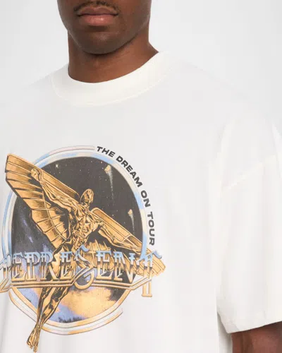 Represent White Crew Neck T-shirt With Graphic Print On Front And Back In Cotton Man In White
