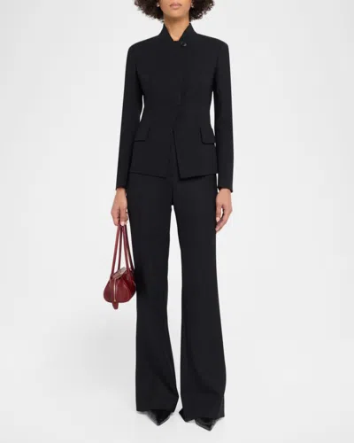 Akris Kay Wool Double-face Short Jacket In Black