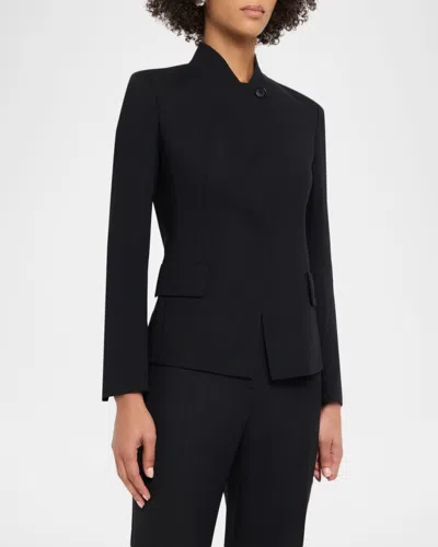 Akris Kay Wool Double-face Short Jacket In Black