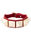 Valentino Garavani Medium Rockstud Leather Bracelet, Blush In Red