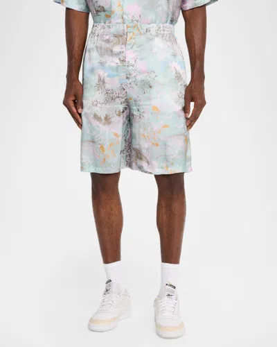 Off-white Printed Viscose Shorts In Multi