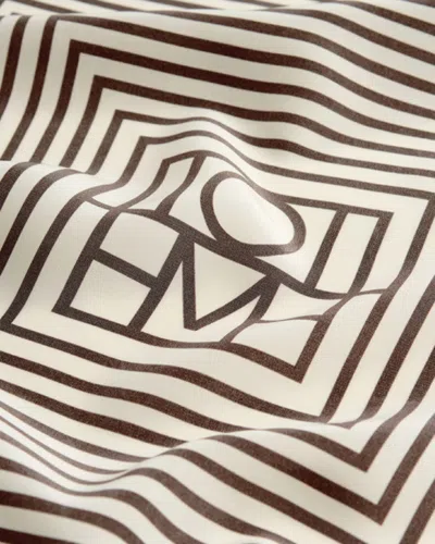Totême Centered Monogram Silk Scarf Macadamia In Neutral