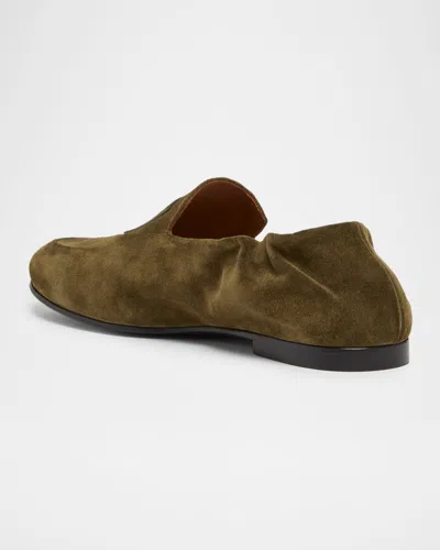 Givenchy Label Loafers In Suede In Brown