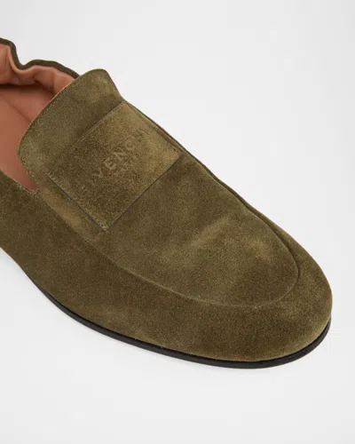 Givenchy Label Loafers In Suede In Brown